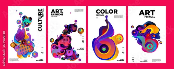 Fototapeta Art, Culture, and Fashion Colorful Illustration Poster. Abstract Illustration for festival, exhibition, event, website, landing page, promotion, flyer, digital and print.