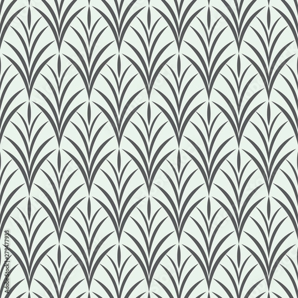 Fototapeta Vector pattern, repeating abstract green grass. monochrome stylish clean design for fabric, wallpaper, printing. Pattern is on swatches panel.