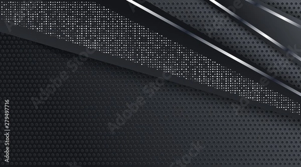 Obraz Abstract Black Metallic Silver Frame Layout Tech Design Background Template