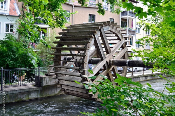 Obraz Wasserrad am Stadtbach in  Augsburg