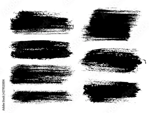 Fototapeta Brush strokes. Vector paintbrush set. Grunge design elements.