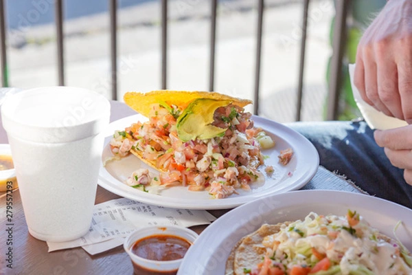Obraz Authentic Mexican Ceviche Tostada
