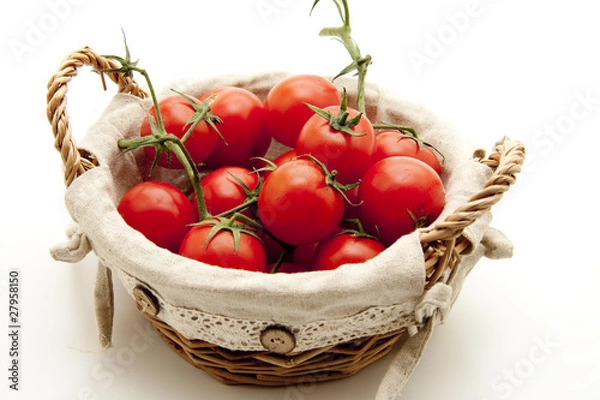Obraz W koszu pomidory koktajlowe