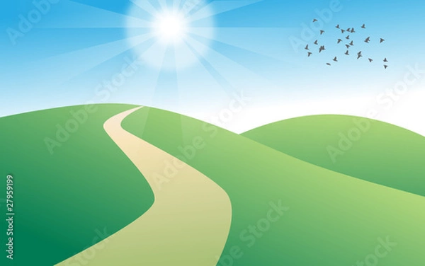 Obraz Paesaggio colline con sole