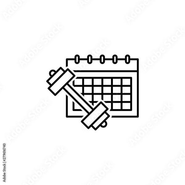 Fototapeta training outline icon. Elements of diet and nutrition illustration icon. Signs and symbol collection icon for websites, web design, mobile app, UI, UX