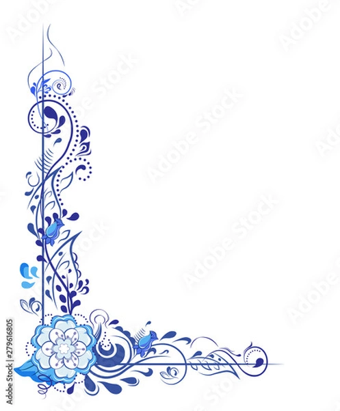 Obraz blue flower pattern