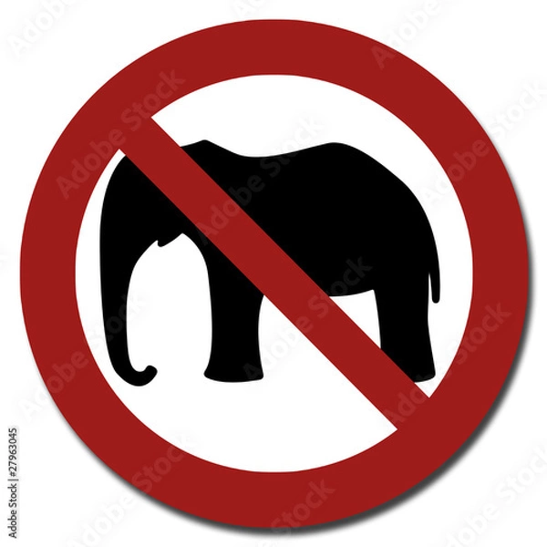 Obraz elephant prohibition sign