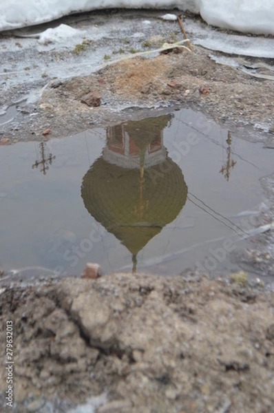 Obraz church image in the water