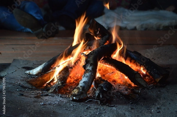 Obraz fire in the fireplace