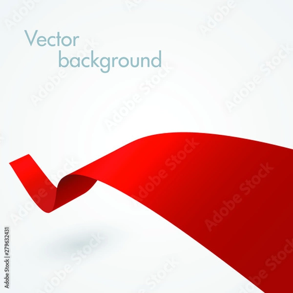 Obraz 3d red ribbon. Abstract vector background. Vector template for banners and web design graphics.