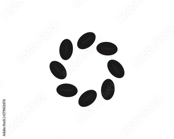 Fototapeta vector coffee beans template vector icon illustration design