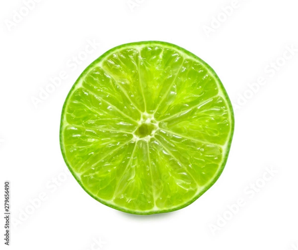 Fototapeta fresh lemon and half cut isolated on a white background