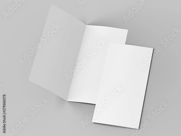 Fototapeta Leaflet folded to DL format - mock up - 3d illustartion