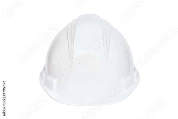 Obraz White hard hat on white background