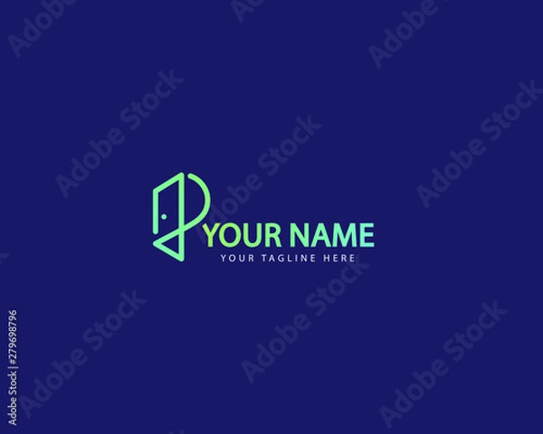 Fototapeta Initial letter P Door Portal logo