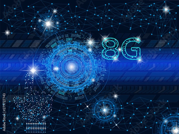 Fototapeta 8g network connection, technology background