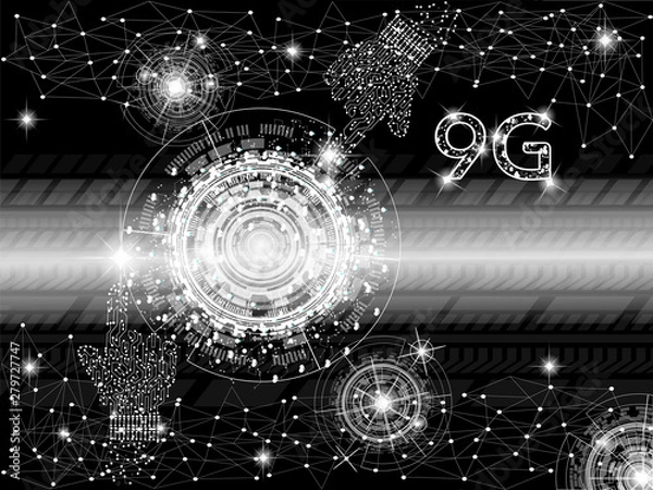 Fototapeta 9g network connection, technology background