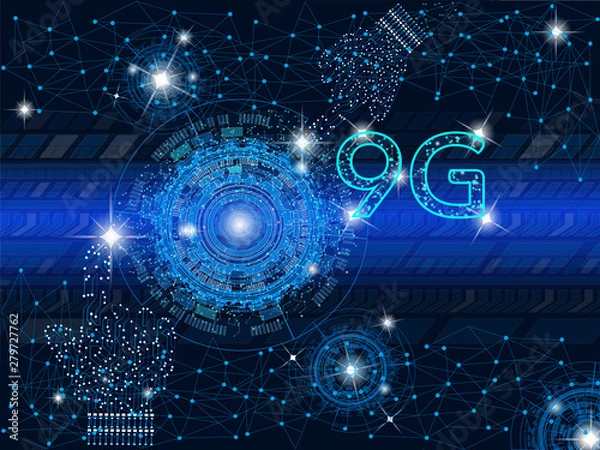 Fototapeta 9g network connection, technology background