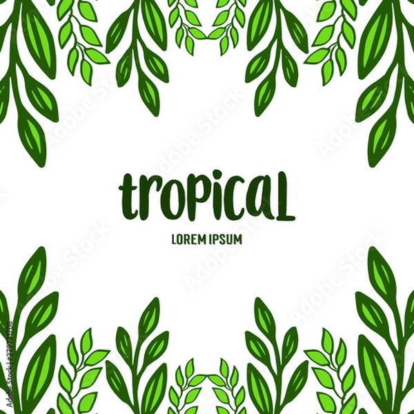 Fototapeta Design element tropical, artwork green leaves frame. Vector