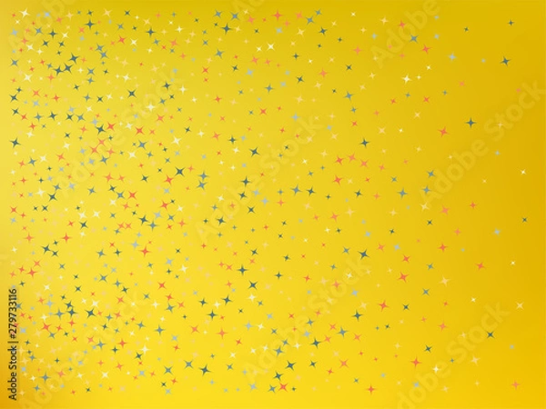 Fototapeta Yellow color background. Stars confetti. 