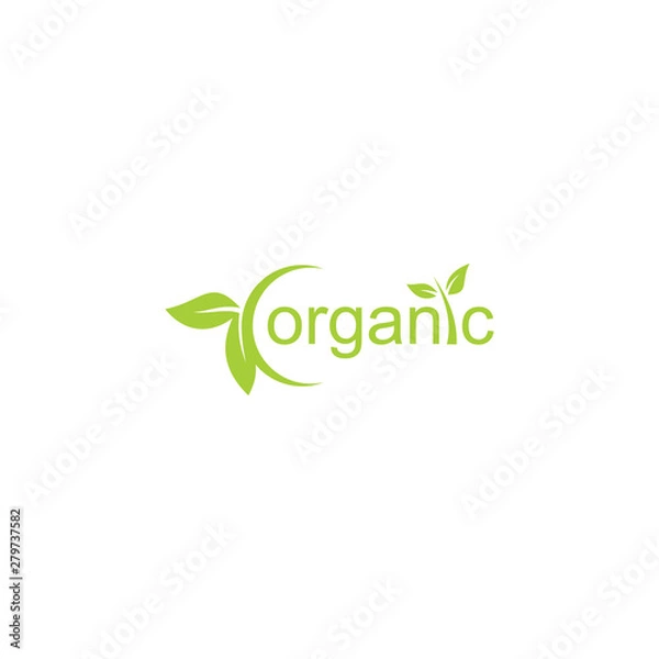 Obraz organic green leaf logo
