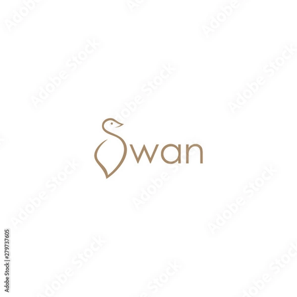 Obraz swan bird abstract icon vector logo
