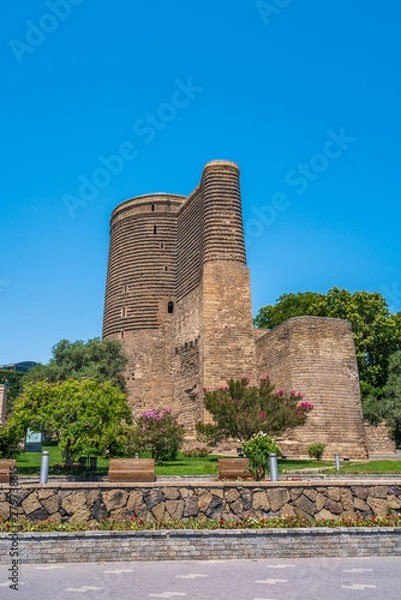 Fototapeta Monument of architecture - Maiden Tower in Baku city
