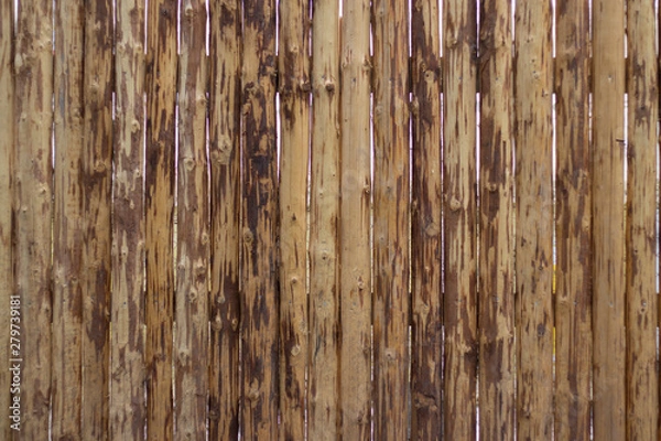 Obraz log fence, new, unpainted, natural wood