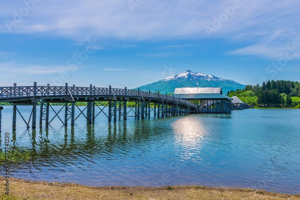 Fototapeta 鶴の舞橋と岩木山
