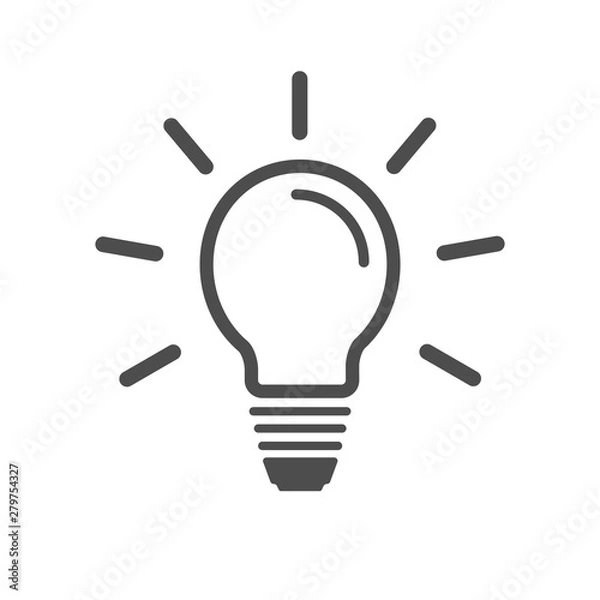 Obraz Light bulb outline icon, vector image