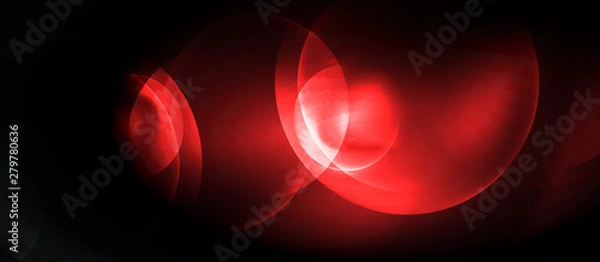 Fototapeta Shiny neon circles abstract background