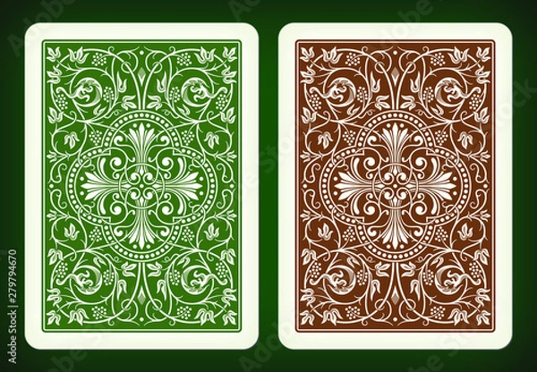 Obraz Back side design - playing cards vector illustration