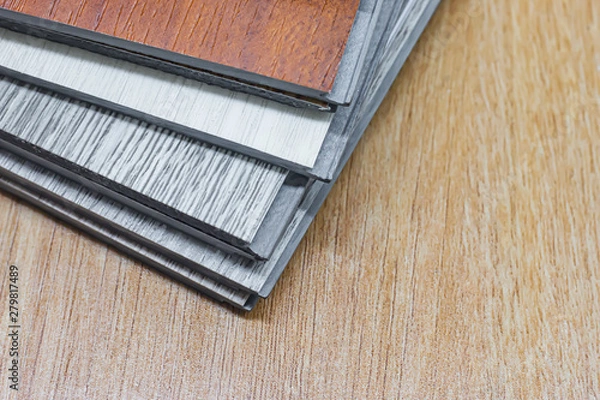 Fototapeta PVC Polymer Vinyl sample for customers to choose the floor design within the copy space .