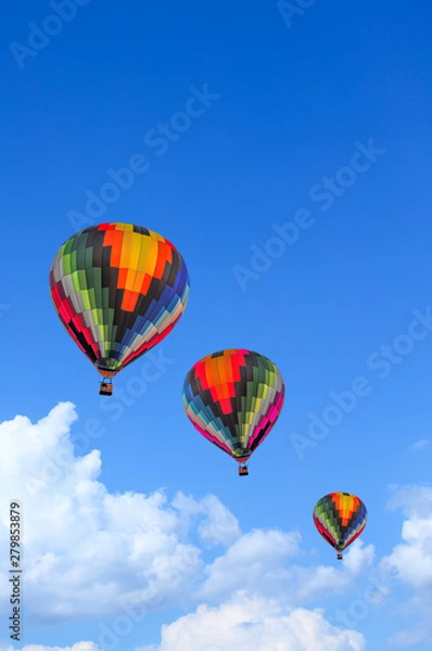 Fototapeta Colorful Hot Air Balloons in Flight over blue sky