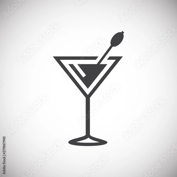 Obraz Cocktail related icon on background for graphic and web design. Simple illustration. Internet concept symbol for website button or mobile app.