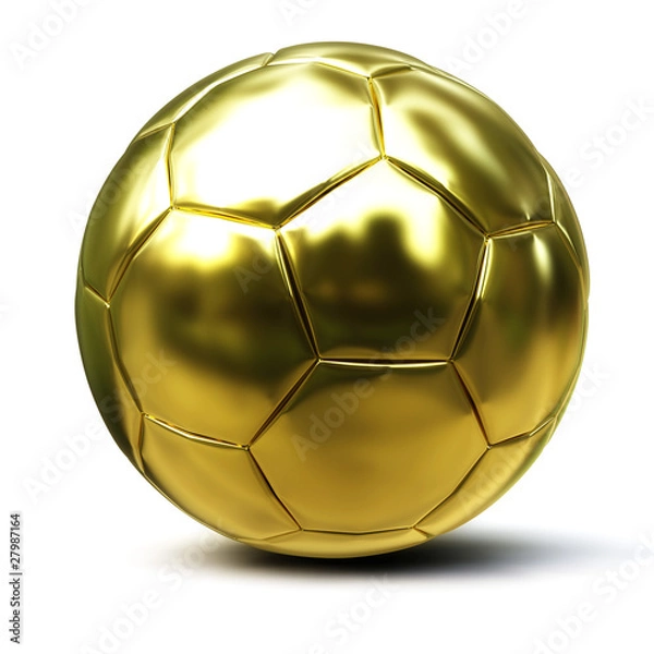 Fototapeta golden soccer ball isolated on white background