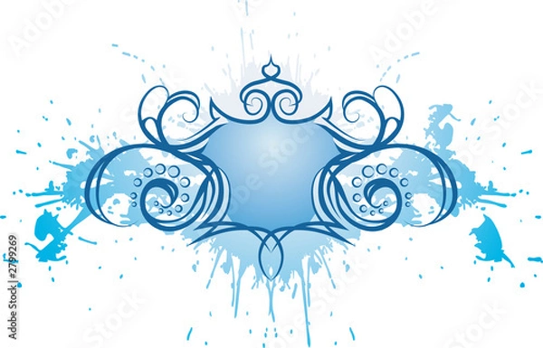 Obraz winged shield graffiti grunge background.