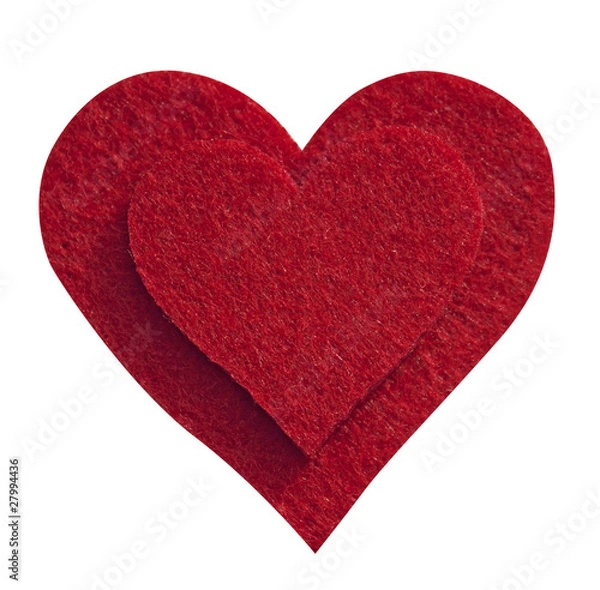 Obraz corazon de fieltro rojo