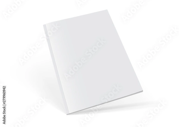 Fototapeta white magazine on white background mock up 