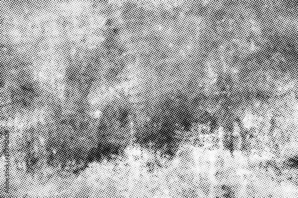 Fototapeta Subtle halftone vector texture overlay. Monochrome abstract splattered background.