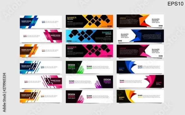 Obraz Bundle of 18 abstract design banner web template.vector design