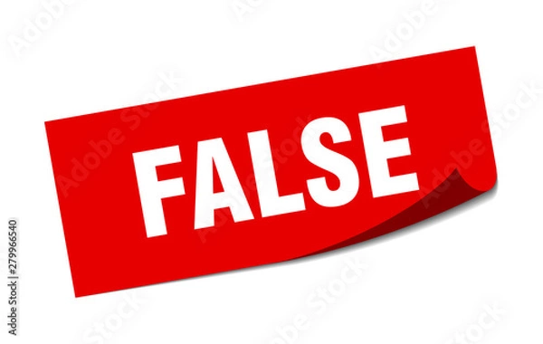 Obraz false sticker. false square isolated sign. false