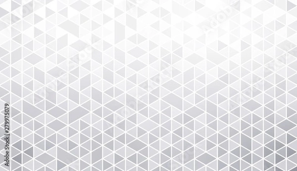 Fototapeta White creative mosaic triangles background. Subtle geometric pattern. Light crystals abstract texture.