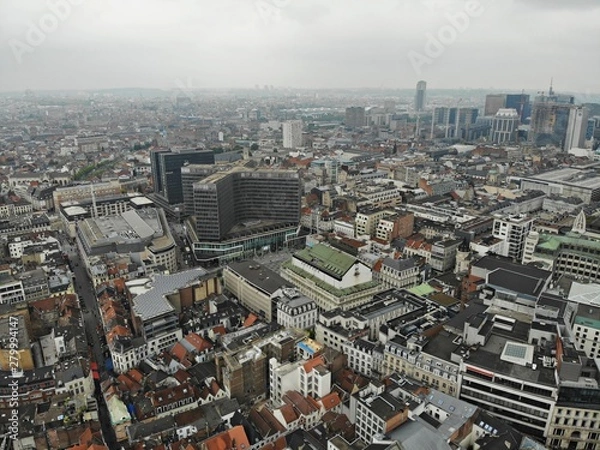 Fototapeta Amazing view from above. The capital of Belgium. Great Brussels. Very historical and touristic place. Must see. View from Drone. Main Square