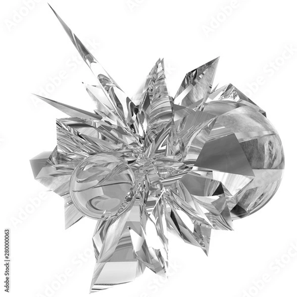 Fototapeta Silver crystal-like shapes. It can be used in print and web design