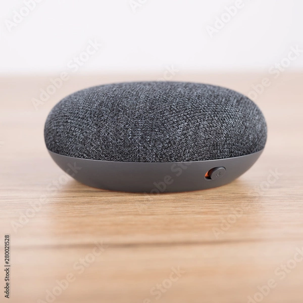 Obraz digital voice assistant with wood background