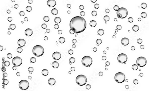 Obraz Cluster of black lined bubbles isolated on white background.