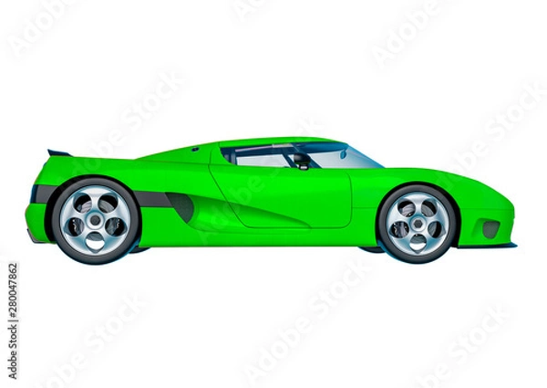 Obraz no branded racer car in white background