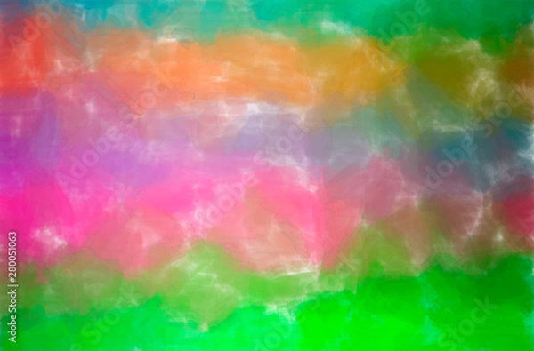 Fototapeta Abstract illustration of green, pink, red Watercolor with low coverage background