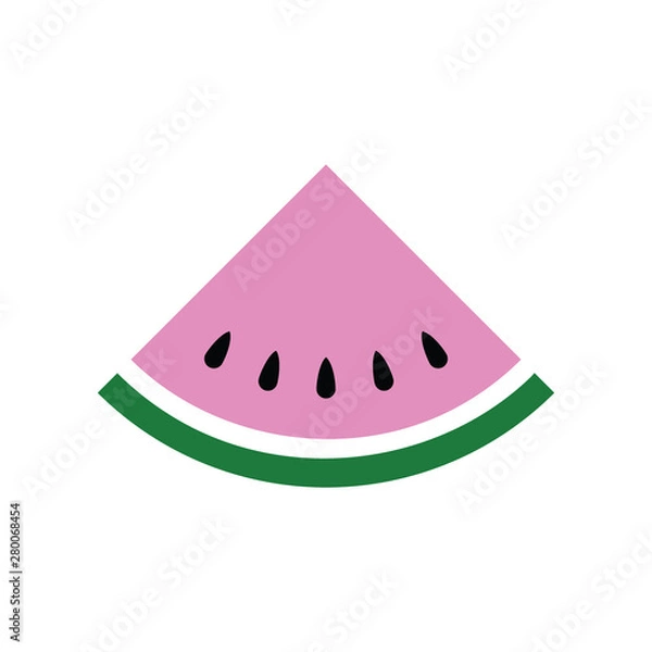 Obraz Flat color watermelon fruit icon